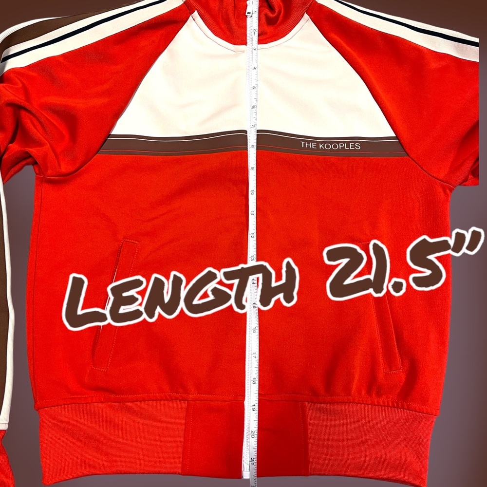 πHOST PICK π NWT The Kooples Retro Jacket in red, brown and cream. - Picture 6 of 13